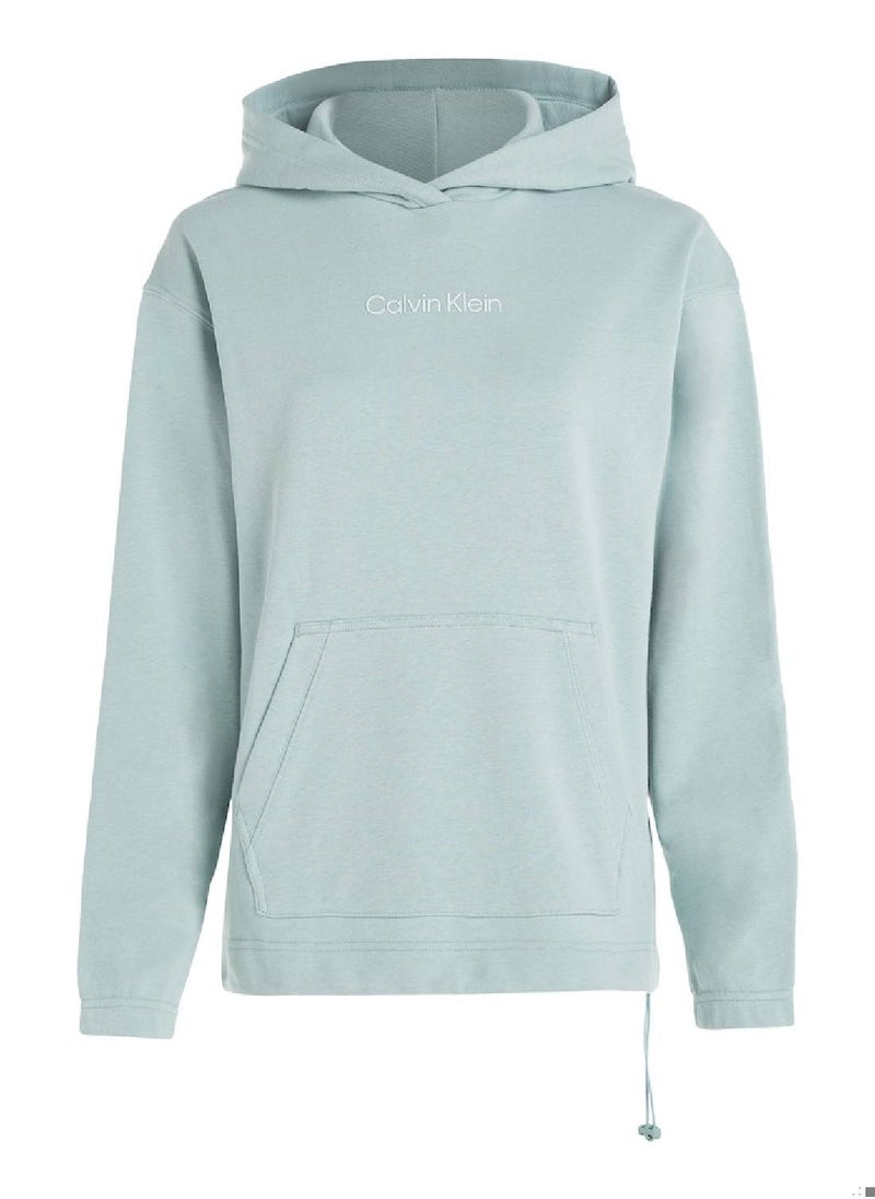 CALVIN KLEIN Calvin Klein Women's Hoody - Long Sleeves - Sportswear - Cotton Sweatshirt, Grey  - Image 2