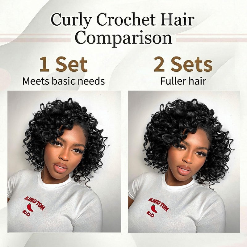 Liyate 7 Packs Gogo Curl Crochet Hair for Women 8 Inch Pre-Twisted Curly Crochet Hair Pre Looped Deep Ocean Water Wave Beach Curl Crochet Braids Synthetic Braiding Hair Extensions (8 Inch, 1B) - Image 3