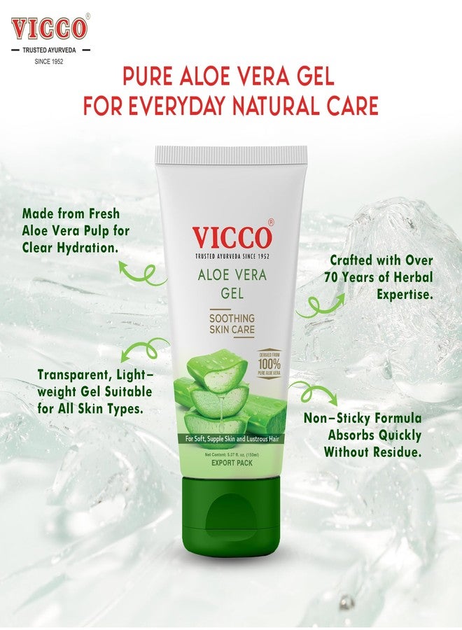 Vicco Aloe Vera Gel for Face, Skin & Hair, Hydrating & Nourishing Clear Gel, 5.07 Fl Oz (Pack of 2) - Image 3