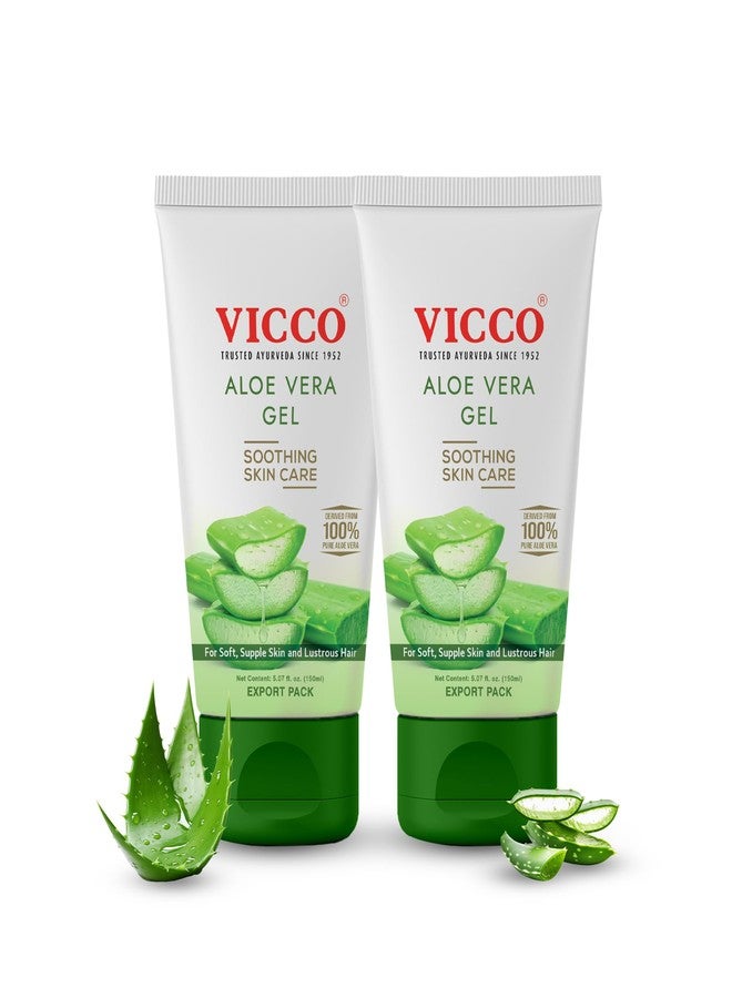 Vicco Aloe Vera Gel for Face, Skin & Hair, Hydrating & Nourishing Clear Gel, 5.07 Fl Oz (Pack of 2) - Image 1