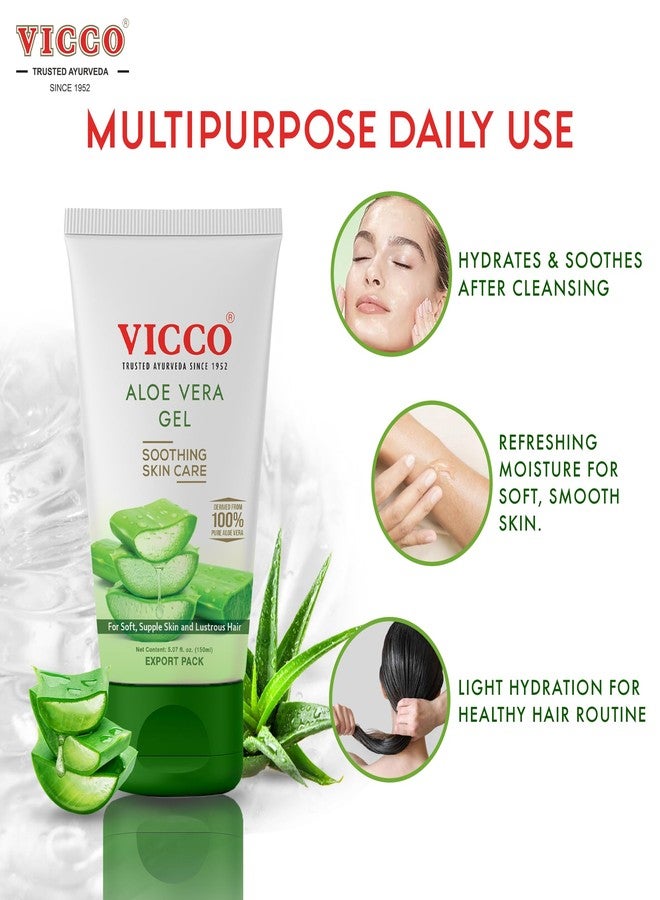 Vicco Aloe Vera Gel for Face, Skin & Hair, Hydrating & Nourishing Clear Gel, 5.07 Fl Oz (Pack of 2) - Image 2