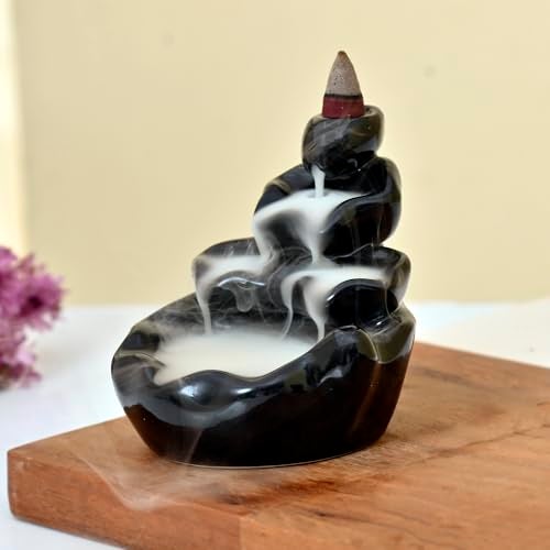 Craftam Ceramic Backflow Smoke Fountain Incense Holder for Home Decor Gifts with 20 Smoke Cones by Craftam - Image 1