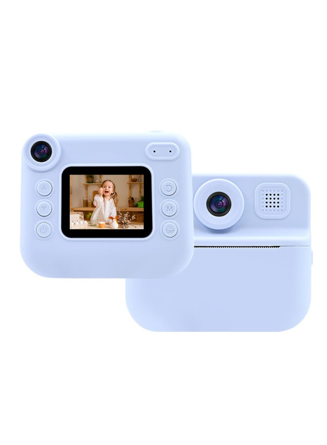 Mini Children's Polonoid HD Digital Camera 4800W Polonoid Children's Print Camera-Color:Azure + 32gb Memory Card - Image 1