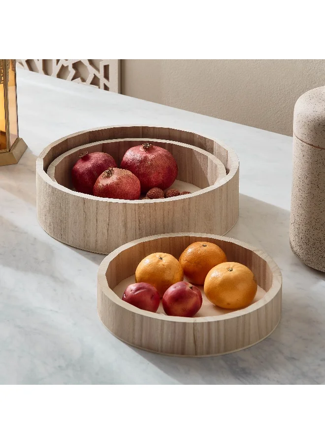هوم بوكس Paulownia 3 - Pieces Wooden Disc Set