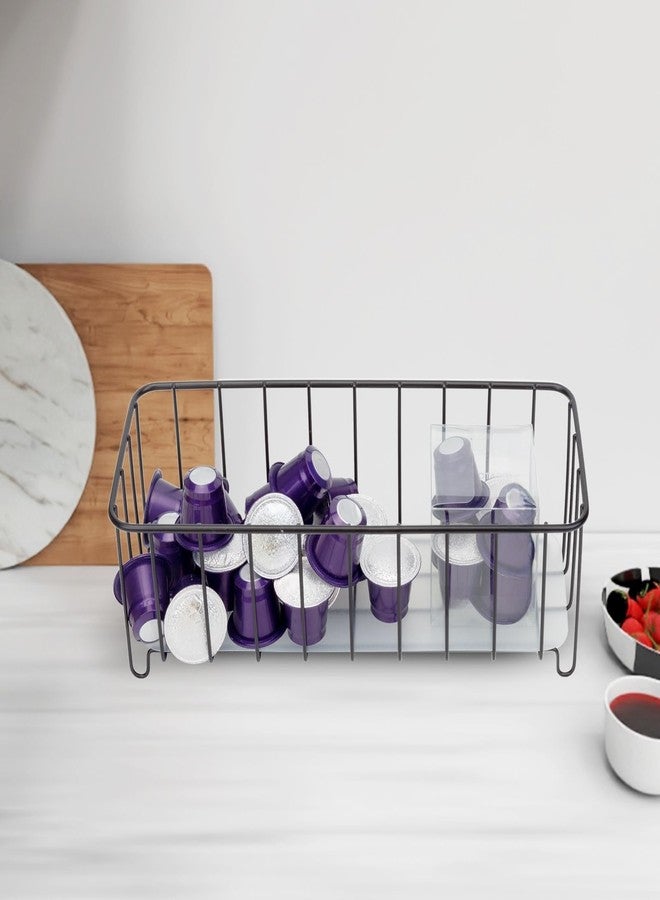 HANZE [Set of 3 Small Metal Wire Storage Organizer Basket Bins, Baskets for Household Purposes - Black - Image 5