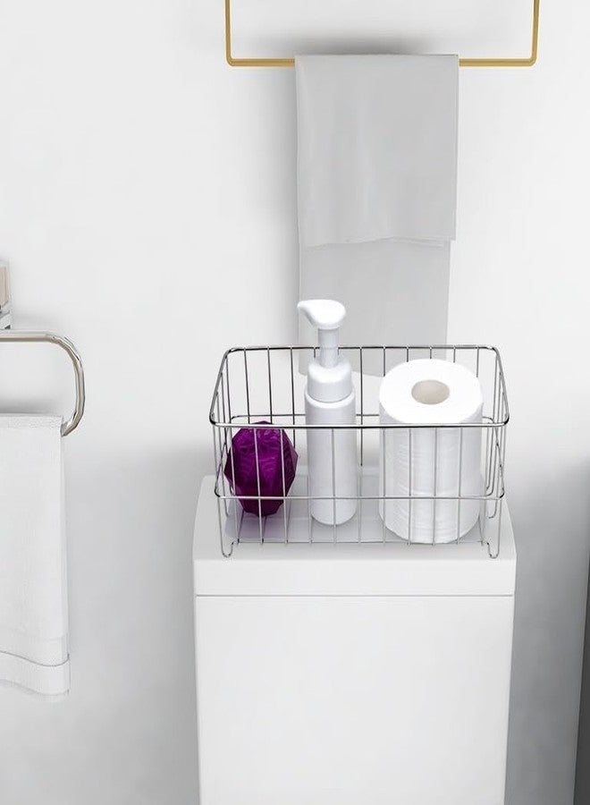 HANZE [Set of 3 Small Metal Wire Storage Organizer Basket Bins, Baskets for Household Purposes - Black - Image 4