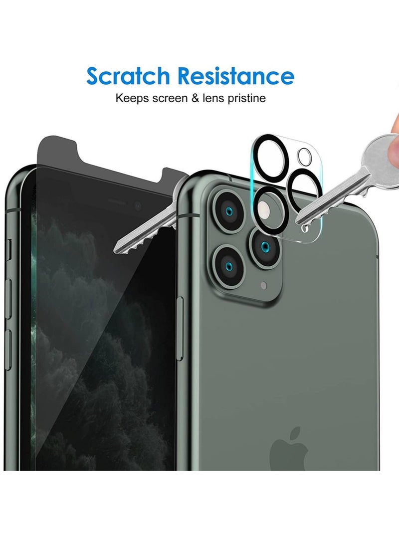 HuHa (2 Pack) for iPhone 13 Pro Privacy Tempered Glass Screen Protector Anti-Scratch with Back Camera glass Alignment Frame Bubble Free Scratch Resistant  - Image 2