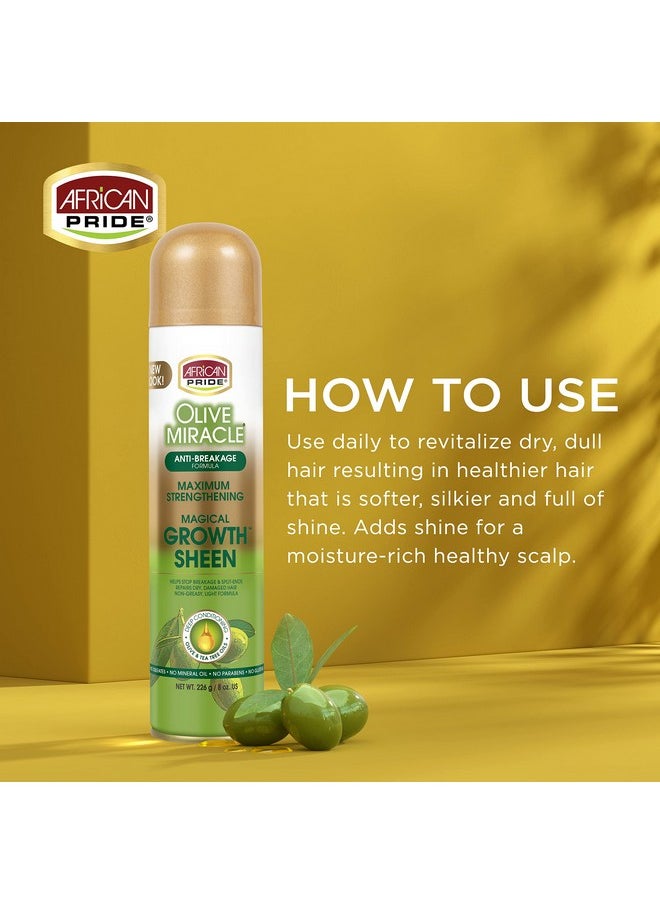 African Pride African Pride Olive Miracle Magical Growth Sheen Hair Spray, Enriched with Tea Tree & Olive Oil, 8oz  - Image 4