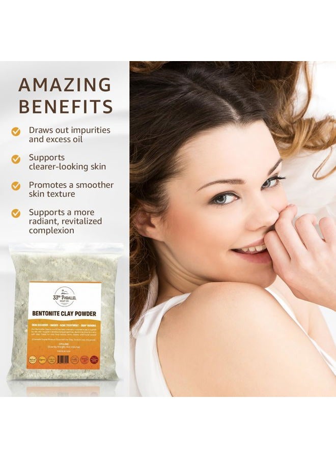 33RD PARALLEL SOAP CO. Organic BENTONITE Clay Powder (1 LBS / 16 oz) Organic 100% Natural Cosmetic Grade | Facials, Face Mask, Making, Creams & Lotions, Bath Bombs | (1 Pound) - Image 4