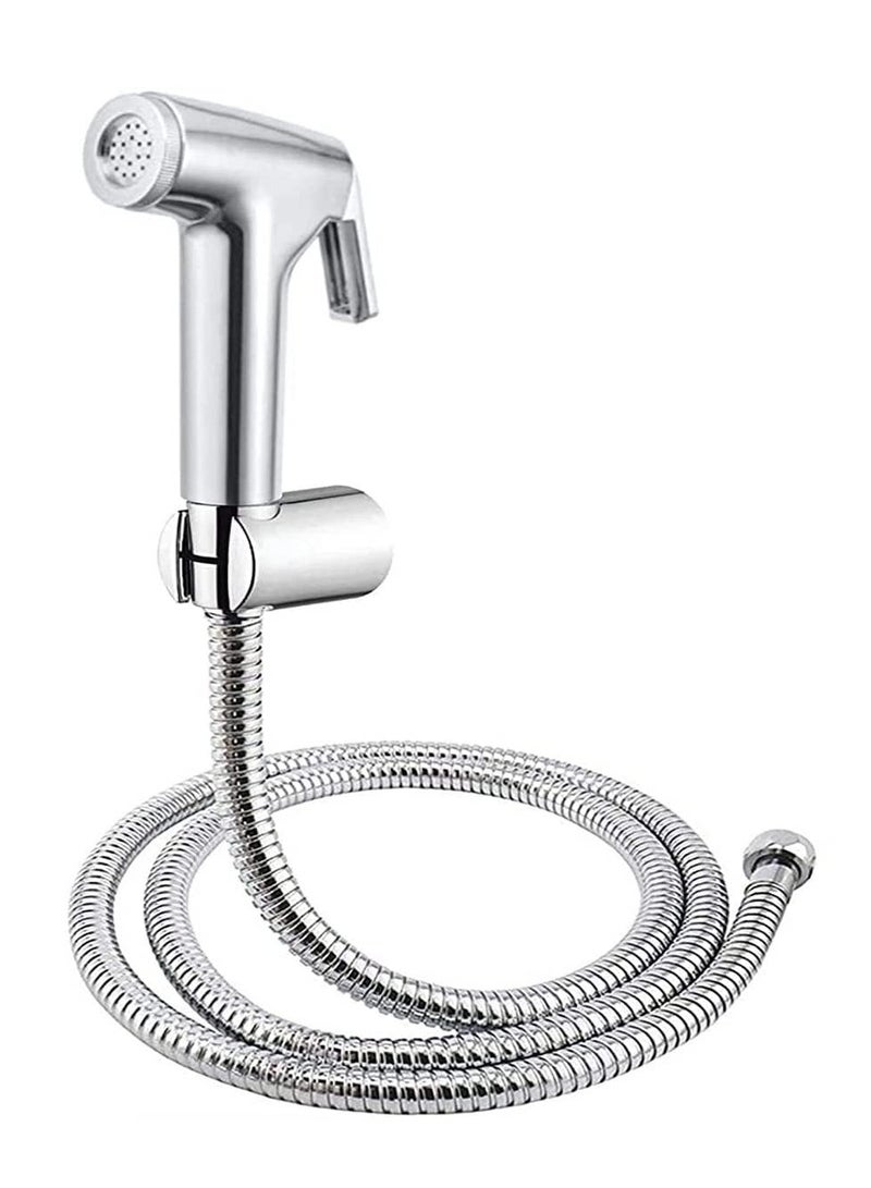 NOVEX مجموعة شطاف، بخاخ بيديت للمرحاض خرطوم بيديت من الفولاذ المقاوم للصدأ، بخاخ يدوي مثبت على الحائط للحمام من أجل النظافة الشخصية، كروم - Image 2