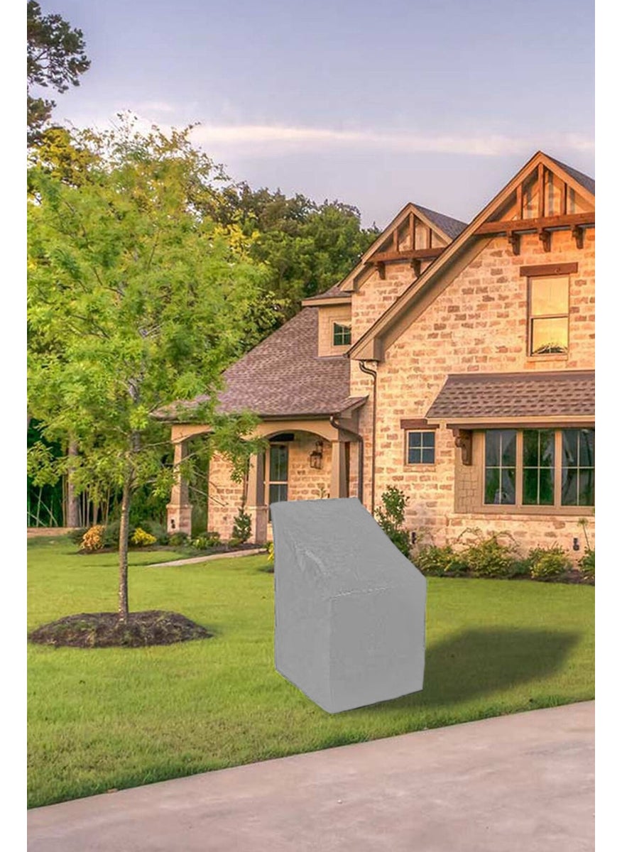 Bundera - Chair Protection Cover Cover Balcony Garden Chair Anti-Dust Protective Case Cover Canvas Gray - Image 1