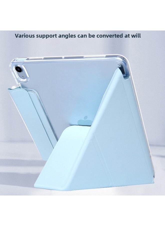 Generic - Apple IPadAir456 Pencil Case Flat Protective Case Pro11 Silicone Air13 Pen Case 10 Generation Leather Case Applicable 24-Color:Grandma Gray [crystal Clear Buckle/upgraded Pen Bag + Pen Cover]-Applicable Models:iPad Pro 11（22/21/20） - Image 1