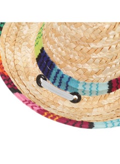 POPETPOP POPETPOP Dog Sombrero Hat- Pet Mexican Sombrero Cap, Dog Sun hat with Adjustable Chin Strap, Party Straw Hats for Small Dogs Puppy Cat As Shown  - Image 4