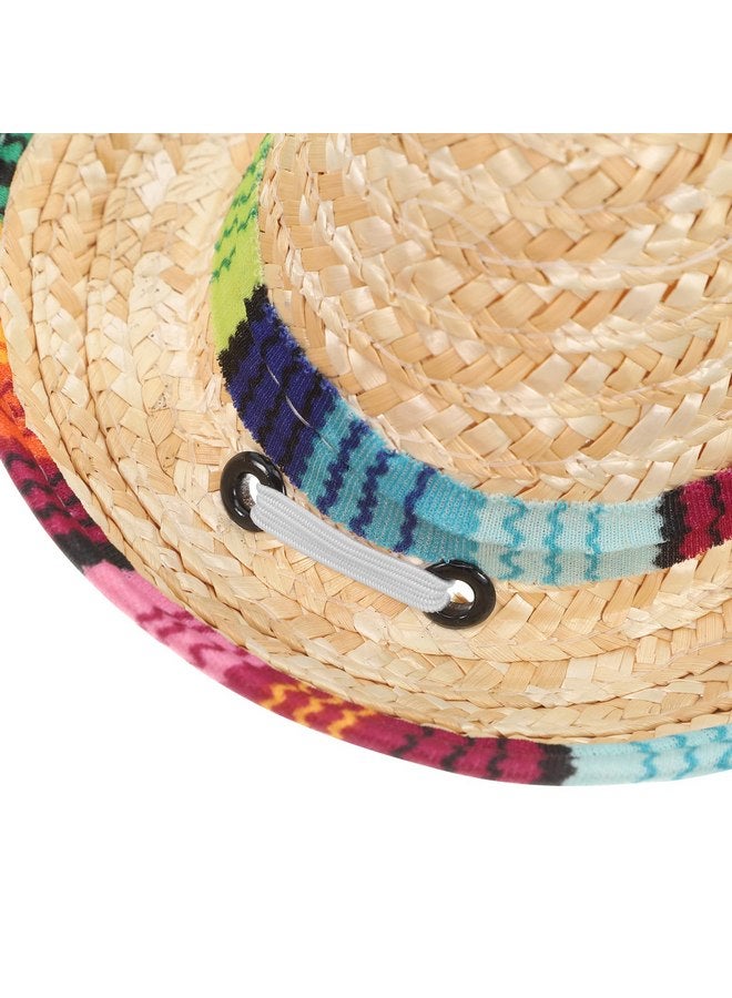 POPETPOP Dog Sombrero Hat- Pet Mexican Sombrero Cap, Dog Sun hat with Adjustable Chin Strap, Party Straw Hats for Small Dogs Puppy Cat As Shown - Image 4