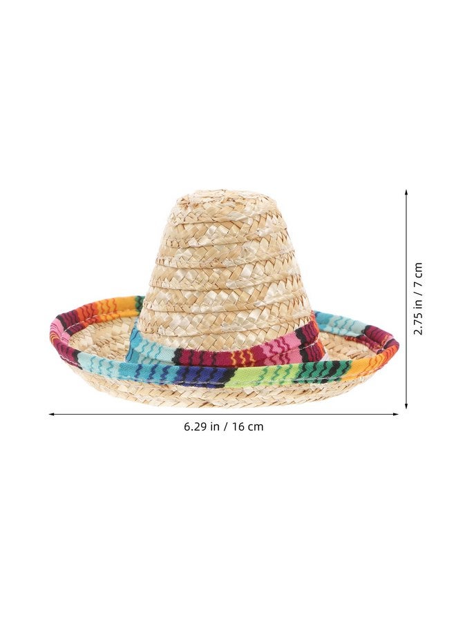 POPETPOP Dog Sombrero Hat- Pet Mexican Sombrero Cap, Dog Sun hat with Adjustable Chin Strap, Party Straw Hats for Small Dogs Puppy Cat As Shown - Image 3