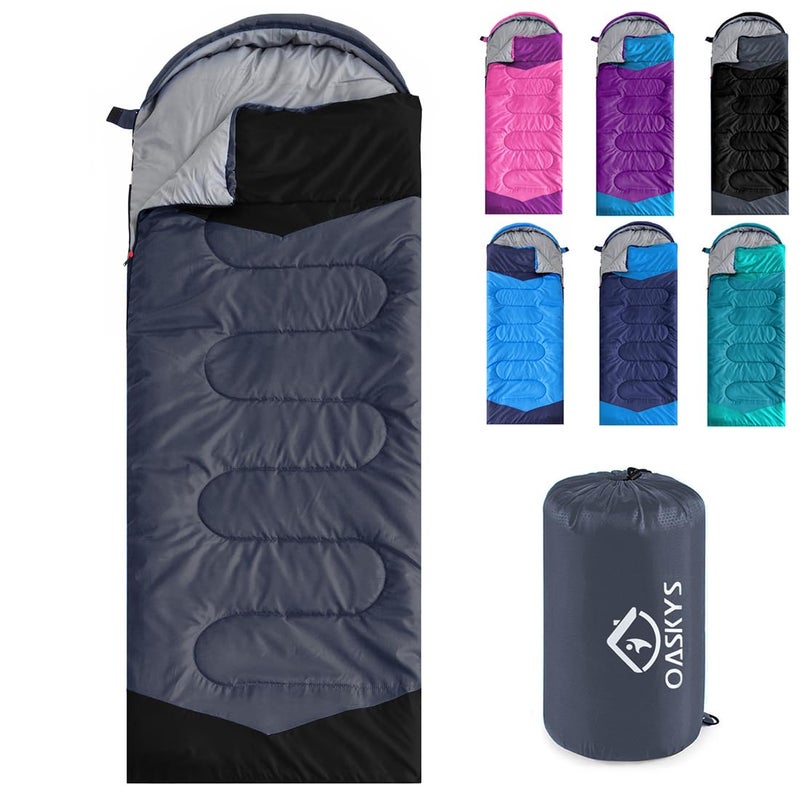 oaskys Camping Sleeping Bag 3 Season Warm Cool Weather Summer Spring Fall Lightweight Waterproof for Adults Kids Camping Gear Equipment Traveling and Outdoors