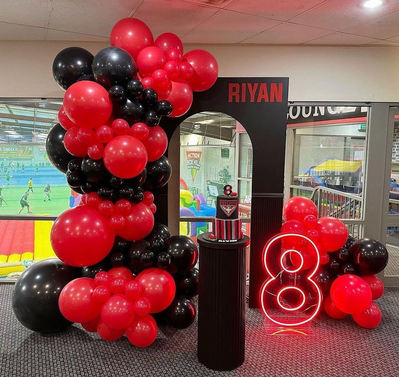 ADOINBY Red and Black Balloon Arch Kit - 140Pcs Party Balloon Garland for Birthday, Wedding, Graduation, and Anniversaries - Image 4