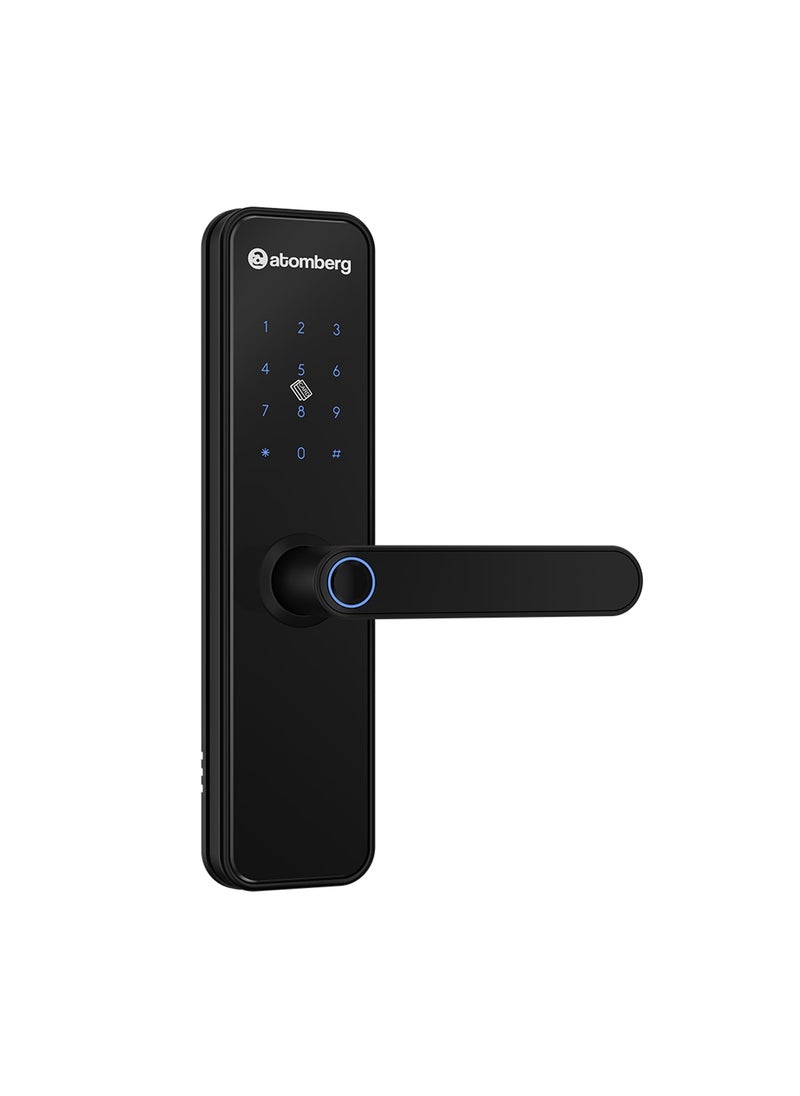 atomberg Atomberg Azhero Smart Door Lock 6 Ways Unlocking Fingerprint PIN Remote OTP NFC Card Atomberg App Data Stored in India Key 2 Stainless Steel Bolt 2 Year Warranty Black  - Image 1
