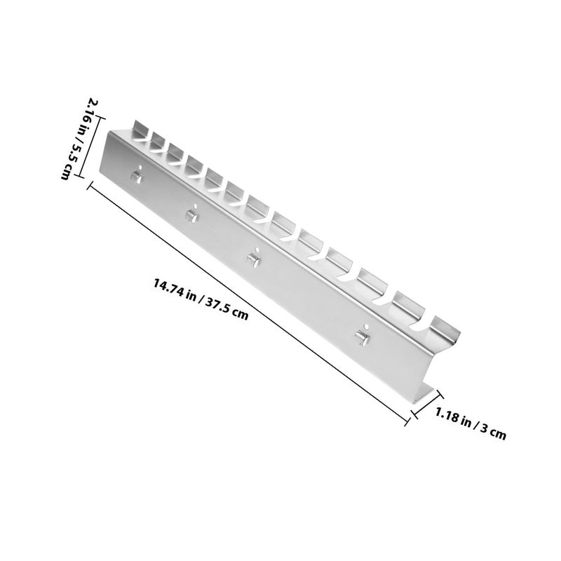 Pegboard Tool Holder Wall Mount Rack with Metal Hooks for Wrench and Screwdriver Storage 370mm Wide - Image 3