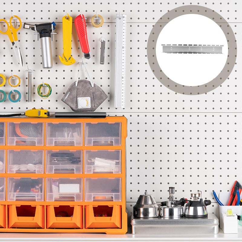 Pegboard Tool Holder Wall Mount Rack with Metal Hooks for Wrench and Screwdriver Storage 370mm Wide - Image 5