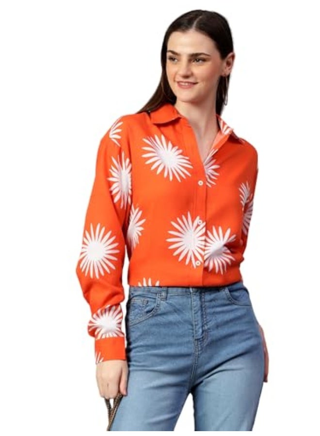 KOTTY Women's Oversized Cotton Blend Shirt(Multicolor,L)_KTTWOMENSSHIRT74L - Image 1