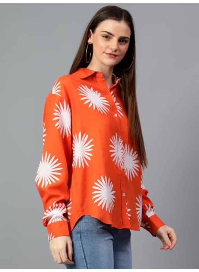 KOTTY Women's Oversized Cotton Blend Shirt(Multicolor,L)_KTTWOMENSSHIRT74L - Image 2