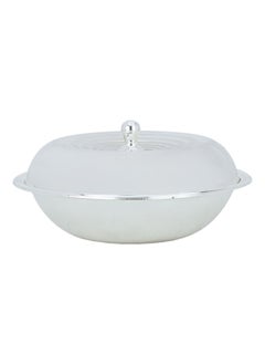 Alsaif Gallery Engraved Round Steel Date Bowl With Lid 13 Cm 