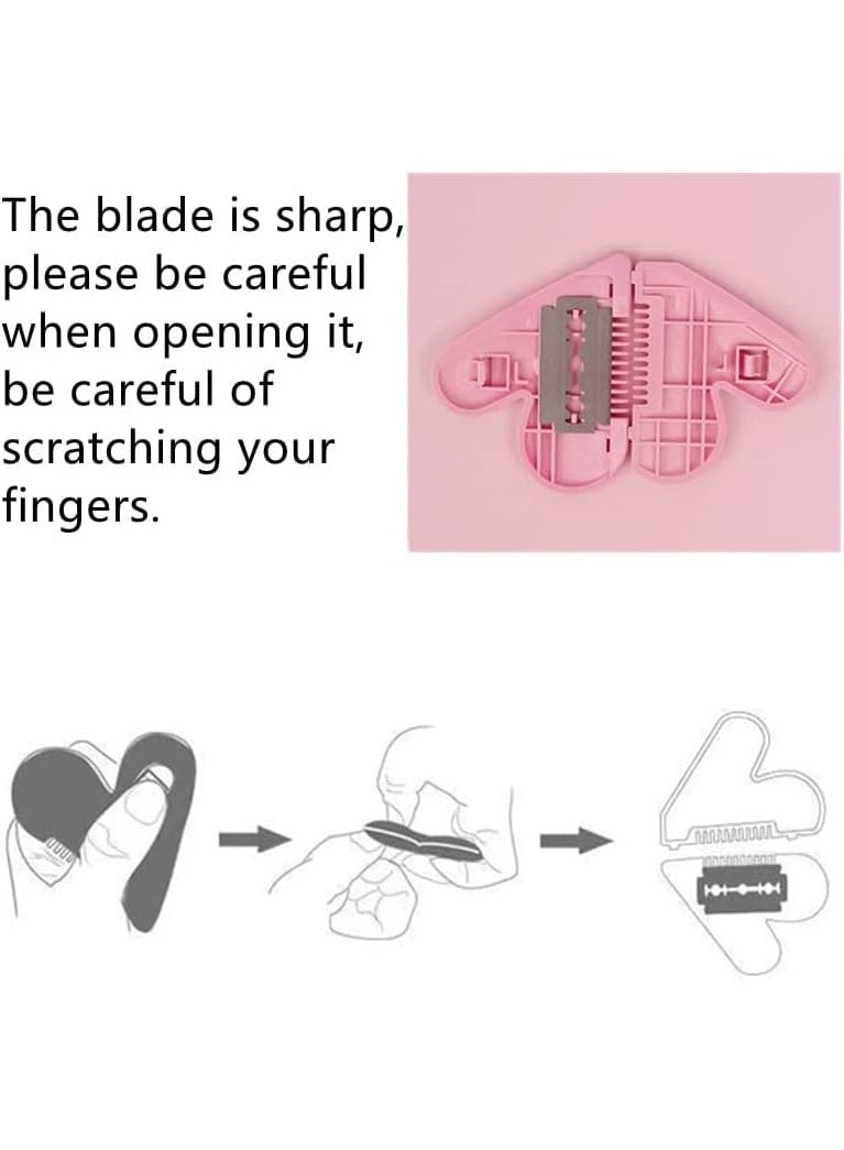 Excefore Mini Hair Shaver Comb, Heart-Shaped Manual Hair Trimmer for Women & Girls, All Hair Types, 3pcs - Image 2