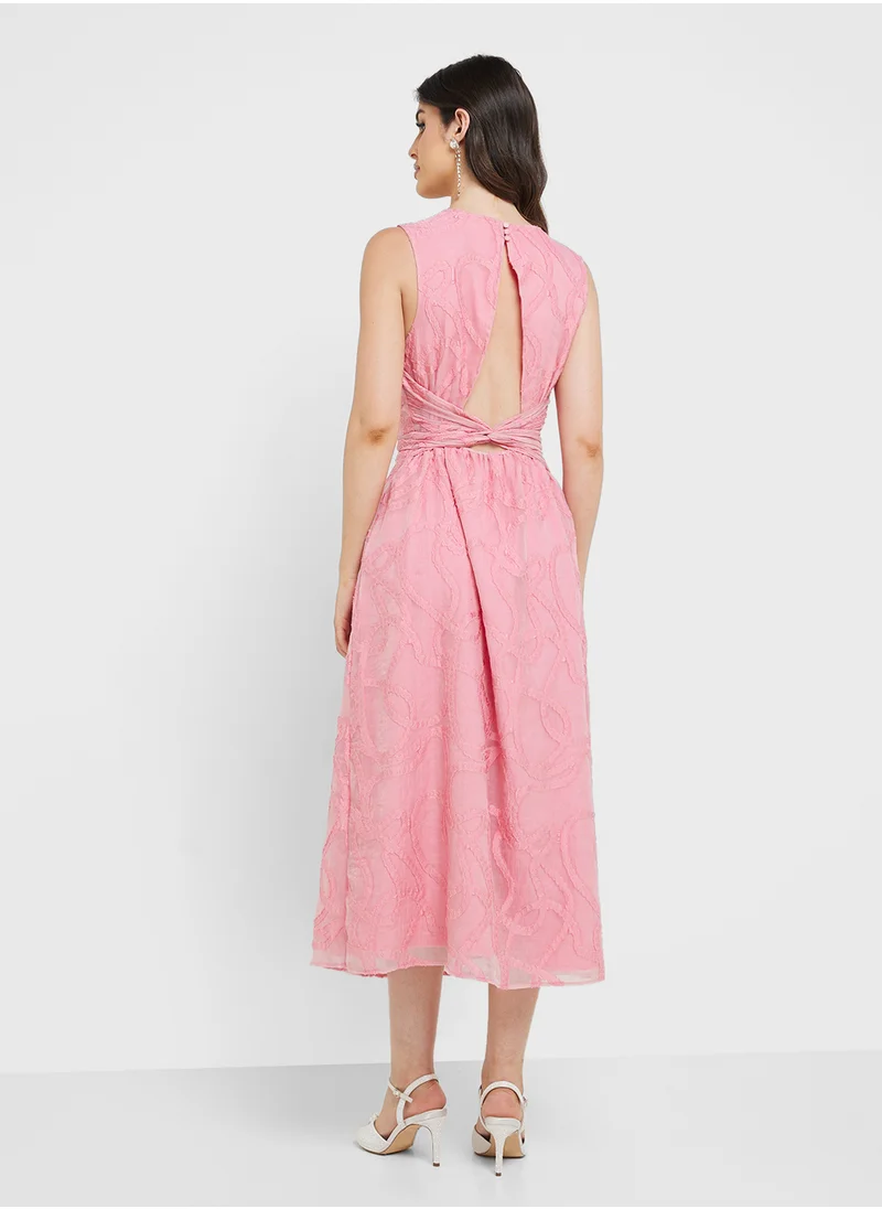 YAS Patterned Crew Neck Dress