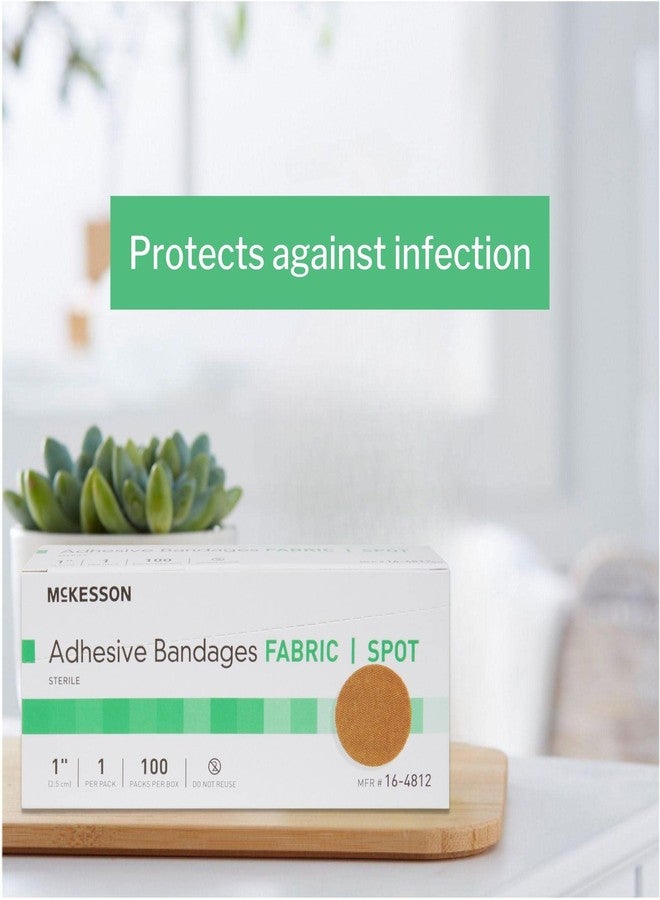 McKesson Adhesive Bandages, Sterile, Fabric Spot, 1 in, 100 Count, 1 Pack - Image 3