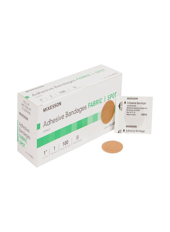 McKesson Adhesive Bandages, Sterile, Fabric Spot, 1 in, 100 Count, 1 Pack - Image 1