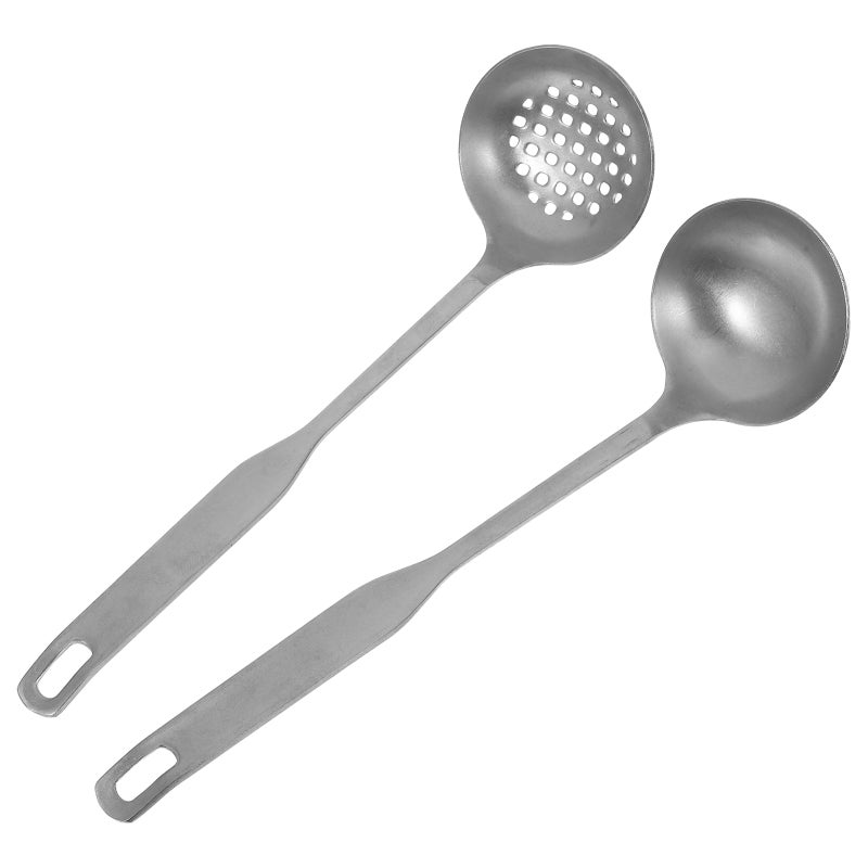 4 pcs Vintage Stainless Steel Hot Pot Spoon Set Thickened Handle Skimmer Ladle For Soup Straining And Serving Hot Pot Accessories - Image 5