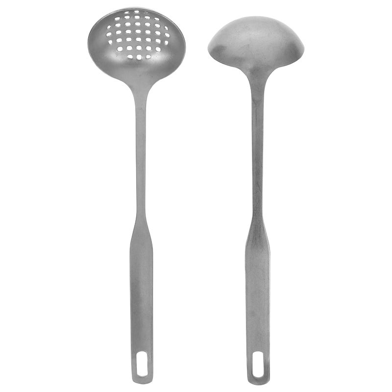 4 pcs Vintage Stainless Steel Hot Pot Spoon Set Thickened Handle Skimmer Ladle For Soup Straining And Serving Hot Pot Accessories - Image 4