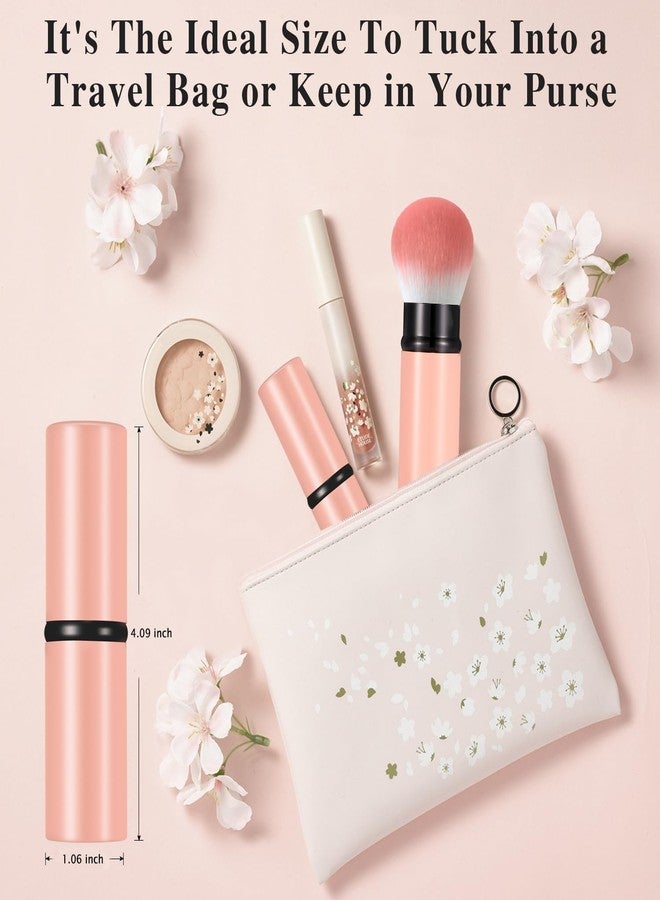 Falliny Retractable Kabuki Makeup Brush, Travel Face Blush Brush, Portable Powder Brush with Cover for Blush, Bronzer, Buffing, Flawless Powder Cosmetics - Image 4