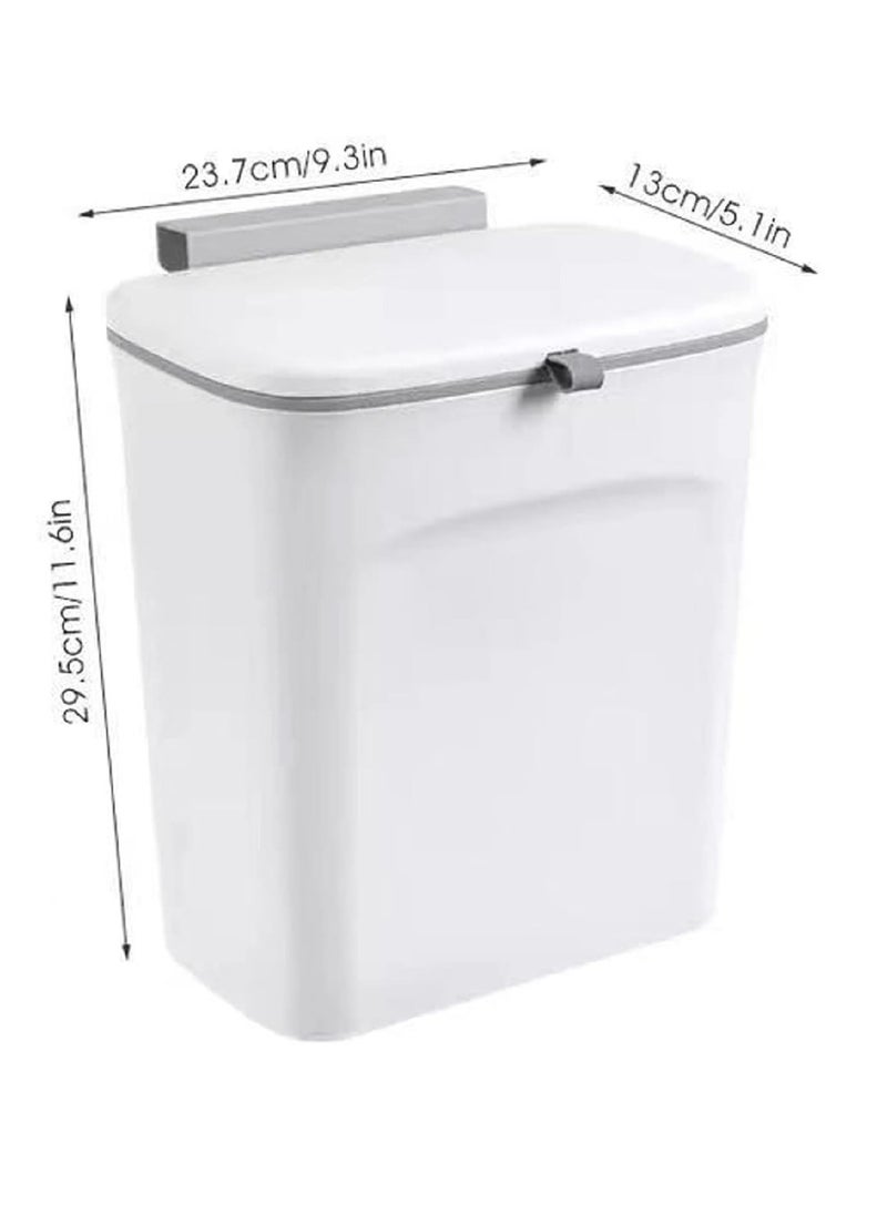 BAIG 12L Wall Mounted Hanging Trash Bin For Kitchens Cabinet Door With Lid Kitchen Bin Garbage Cans Counter Bins Trash Can Kitchen  - Image 2