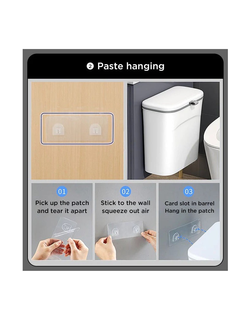 BAIG 12L Wall Mounted Hanging Trash Bin For Kitchens Cabinet Door With Lid Kitchen Bin Garbage Cans Counter Bins Trash Can Kitchen  - Image 3
