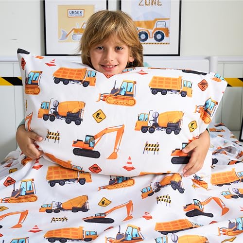 Joiedomi Kids Full Sheet Set Construction Vehicle - 4 Piece Soft Microfiber Bed Sheets - Deep Pocket Wrinkle Free, Cozy Toddler Bedding Set, Fade Resistant Breathable for Boys Girls Teens - Image 5