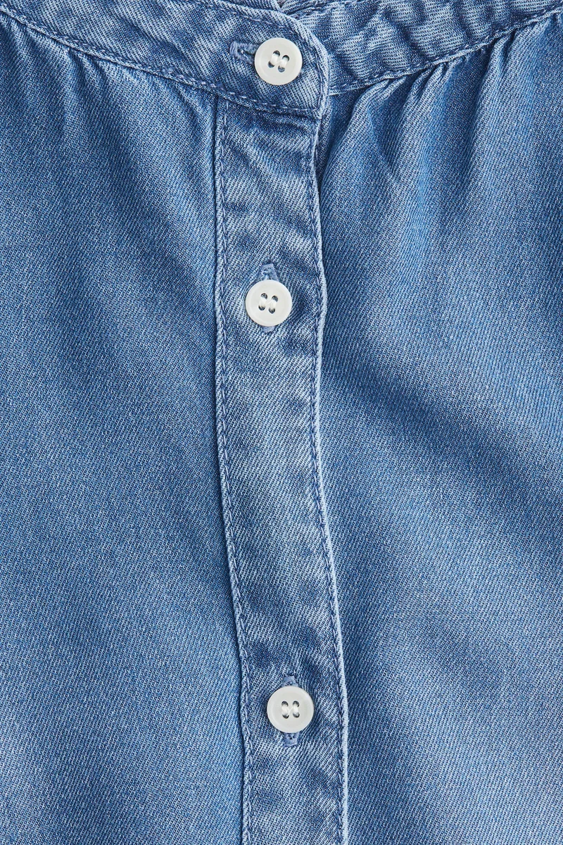 H&M Frill-trimmed denim blouse