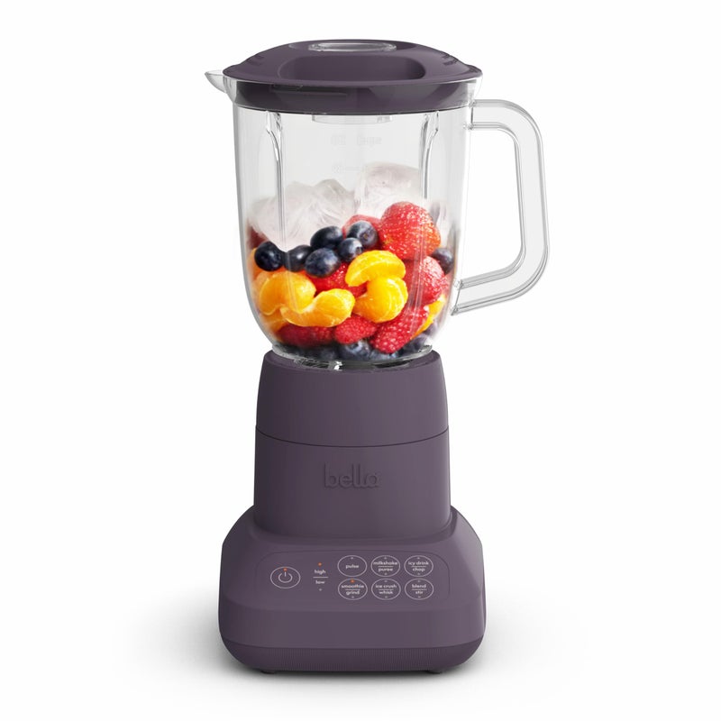 bella 10 Speed Countertop Blender, Juicer & Smoothie Maker, Fits-anywhereâ„¢ Kitchenware, Slim Flip & Store Design, Dishwasher Safe 48oz Capacity Pitcher & Lid, Stainless Steel Blade, 450 Watt, Plum - Image 1
