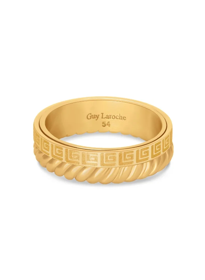 Guy Laroche Eleonore Gold Plated Two-Line Ring for Women 54mm