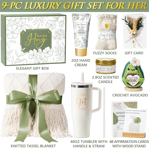 Qinline Mothers Day & Birthday Gifts for Women, Get Well Soon Care Package After Surgery & Cancer, Luxury Sympathy Self Care Basket, Inspirational Thinking of You Feel Better Spa Gift Set for Mom Her Friends - Image 3