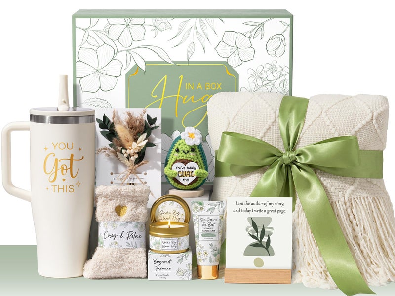 Qinline Mothers Day & Birthday Gifts for Women, Get Well Soon Care Package After Surgery & Cancer, Luxury Sympathy Self Care Basket, Inspirational Thinking of You Feel Better Spa Gift Set for Mom Her Friends - Image 1