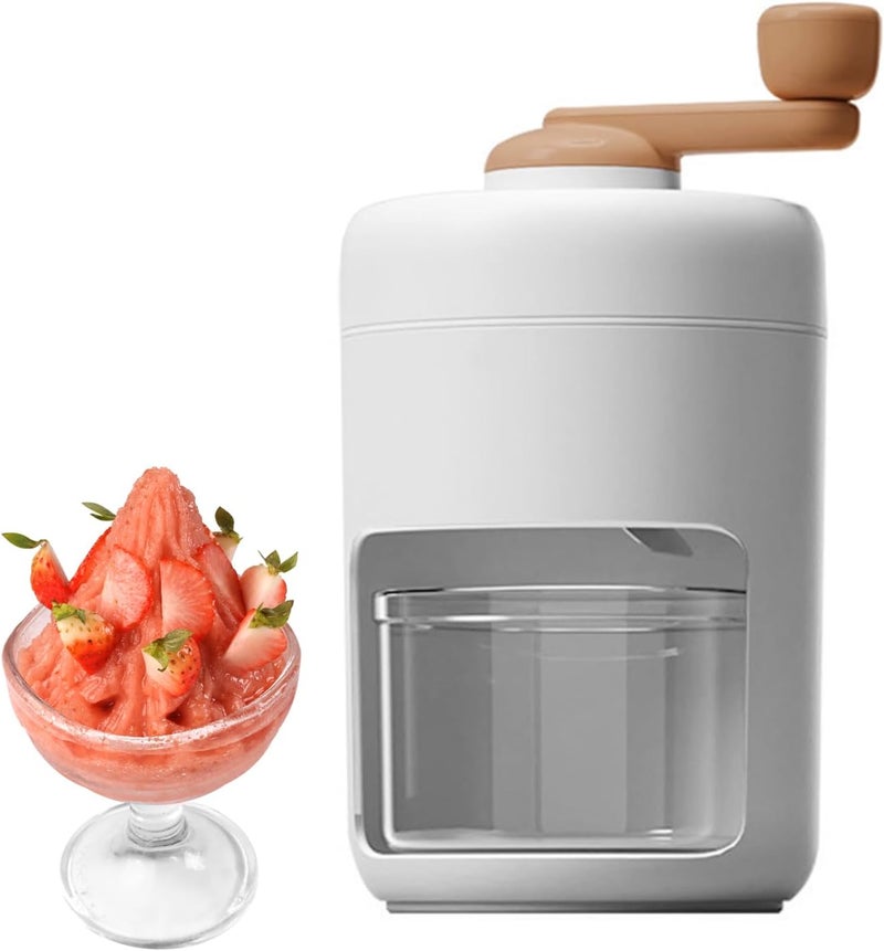 جليفار ماكينة حلاقة الثلج - كسارة ثلج يدوية - تصميم بمقبض يدوي، قالب تجميد متضمن، ثلج ناعم لأقماع الثلج، مثالية للمطبخ المنزلي، والمشروبات الصيفية، والحلويات المجمدة - Image 4