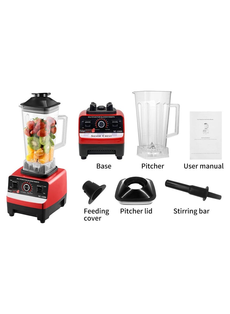 خلاط كهربائي 2 في 1 مع مطحنة حبوب متعدد الوظائف سعة 2.5 لتر وقدرة 5500 واط - Image 5