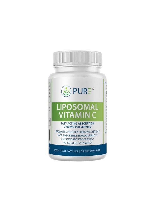 PURE Liposomal Vitamin C Capsules, 2100mg, Sunflower Lecithin, 180 Capsules, 60-Day Supply, Immune & Antioxidant Support - Image 4