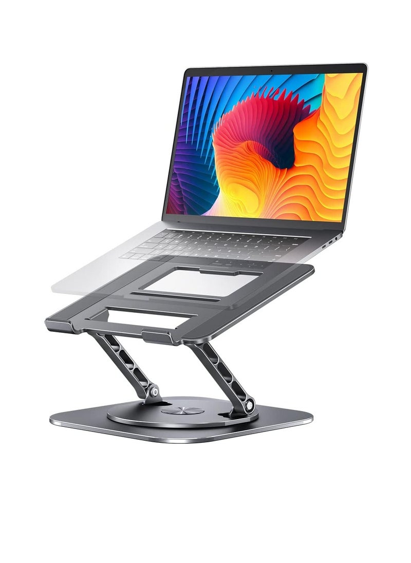 Generic - Aoife Adjustable Laptop Stand with 360 Degree Rotating Base, Practical and Convenient Foldable Design, Compatible with MacBook Pro/Air Notebook up to 16 Inch, Gray - Image 1