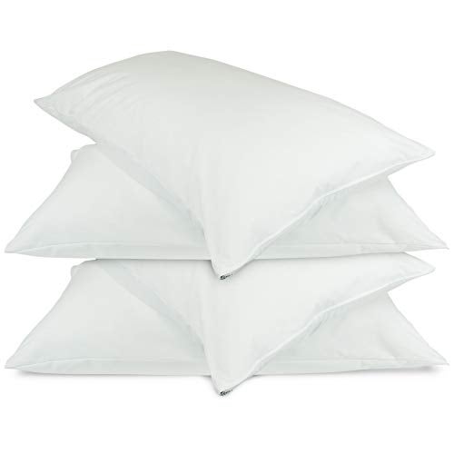 BC BARE COTTON Luxury Hotel Bedding Quality Collection, Ultra Soft dust Proof Plain Pillow Protector | Pillow Cover with Zipper, Soft & Comfortable for Hair and Skin, Standard Size, 4 Pack Set - Image 2