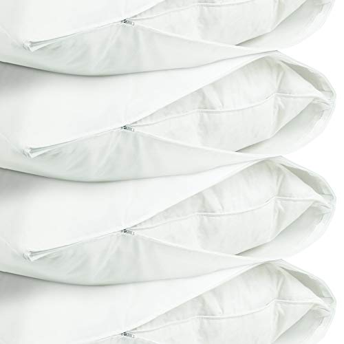 BC BARE COTTON Luxury Hotel Bedding Quality Collection, Ultra Soft dust Proof Plain Pillow Protector | Pillow Cover with Zipper, Soft & Comfortable for Hair and Skin, Standard Size, 4 Pack Set - Image 3