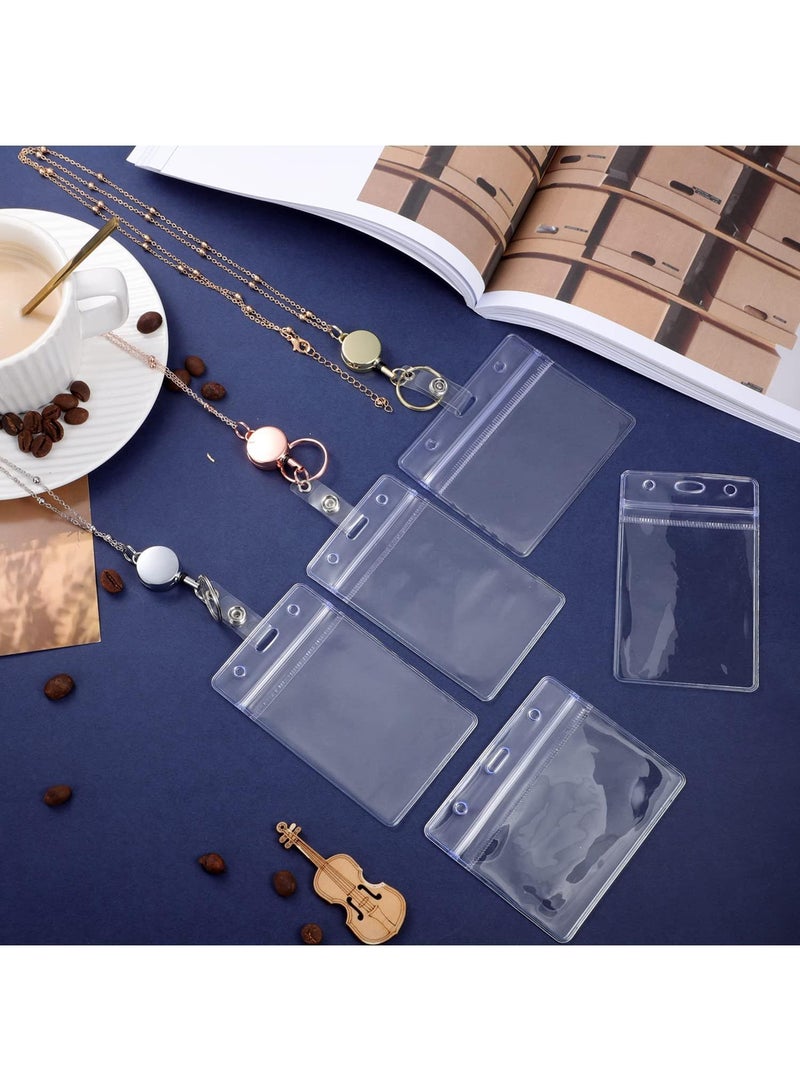 Stylish 3-Pack Badge Lanyards with 6 Badge Holders - Perfect Mother's Day Gift for Women, Men, and Girls - Retractable ID Badge Lanyards in Gold and Rose Gold and White