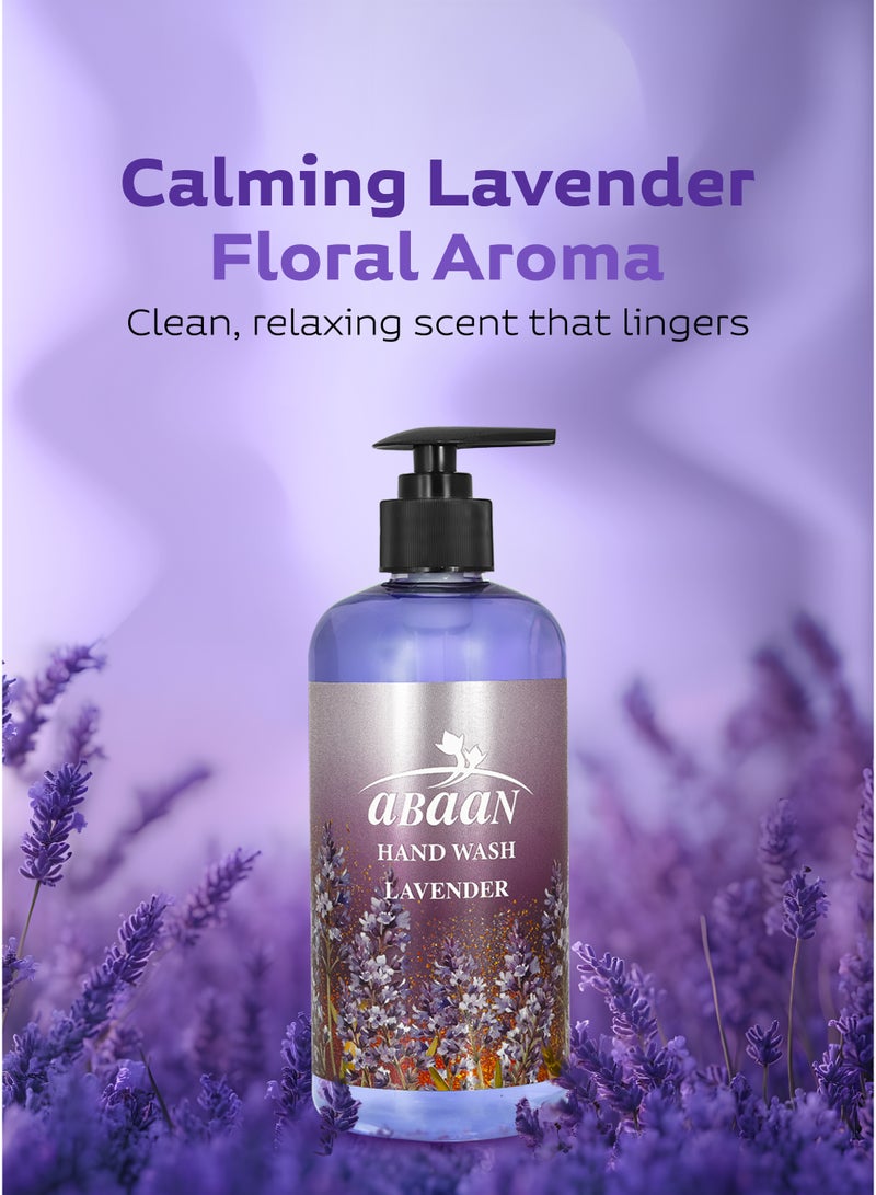 ABAAN - Hand Wash Lavender, 500ml (Pack of 2) | Hand Wash with Calming Lavender Aroma | Liquid Hand Wash | Made in UAE - Image 5